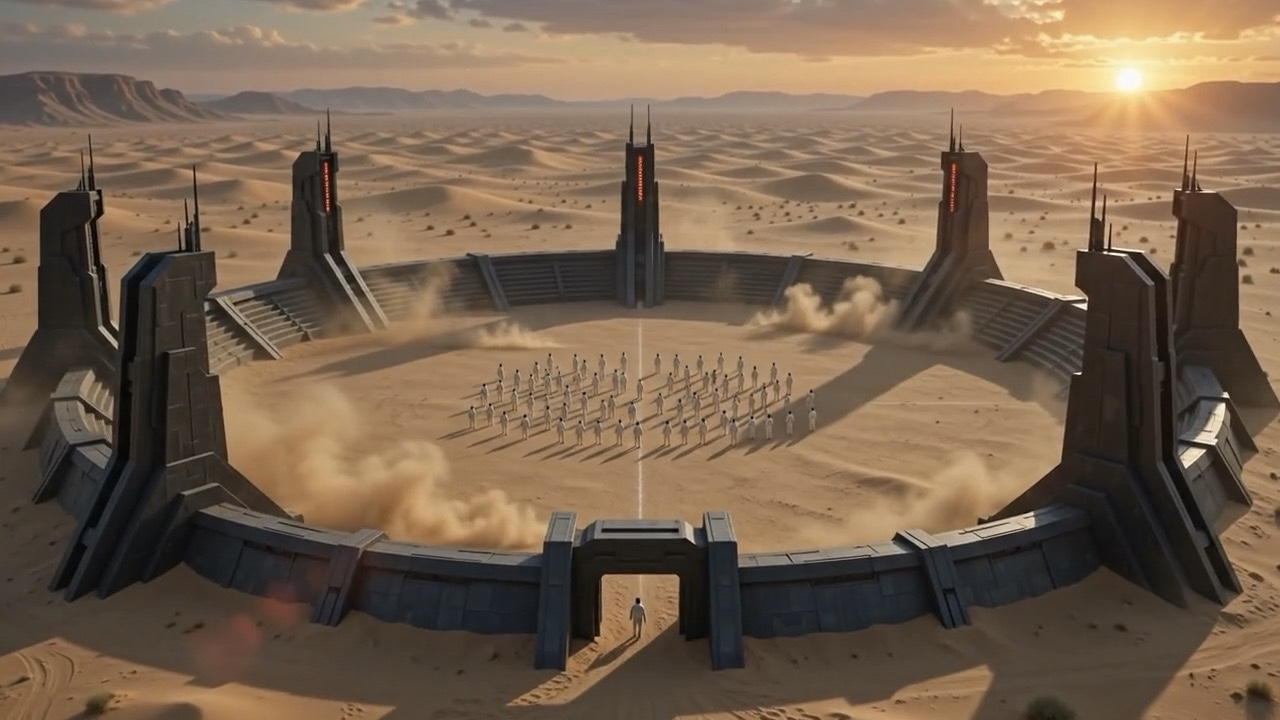 LEVEL 777 desert arena with thousands of contestants